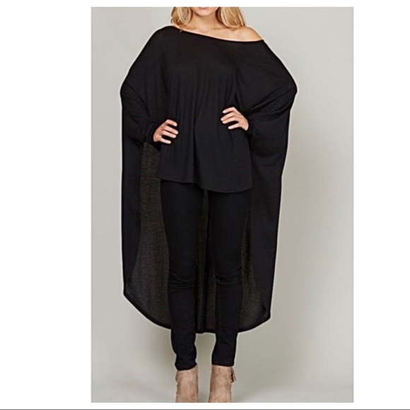 ✨LAST ONE✨Black high low tunic top - Picture 2 of 5